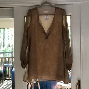 Tan tunic mini dress